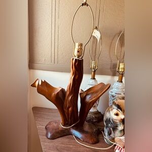 Real cypress wood lamp